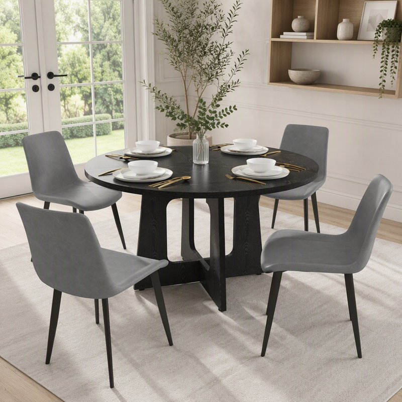 Ensemble de table de salle à manger 5 pièces avec 4 chaises, style maison de campagne, capacité de 300 lb