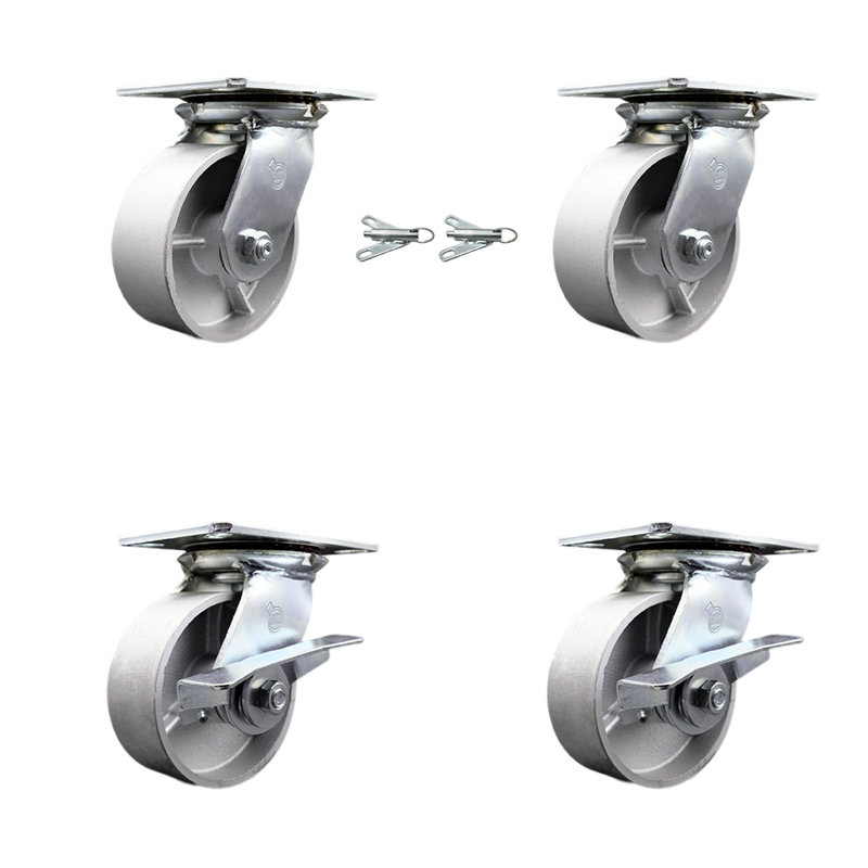 4 Piece Semi Steel Caster Set