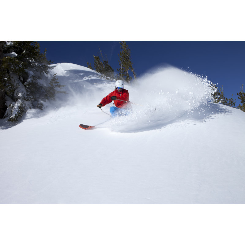 Skiing Powder - Wrapped Canvas Print, 30cm H x 46cm W