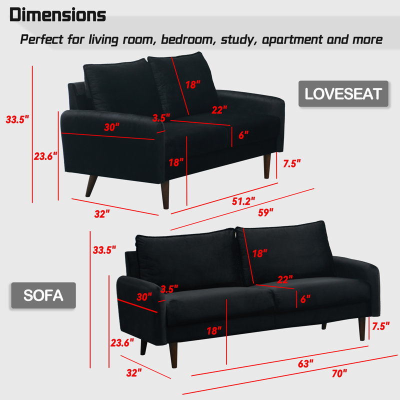 Glengormley Upholstered 70'' Sofa, Dark Gray 100% Polyester
