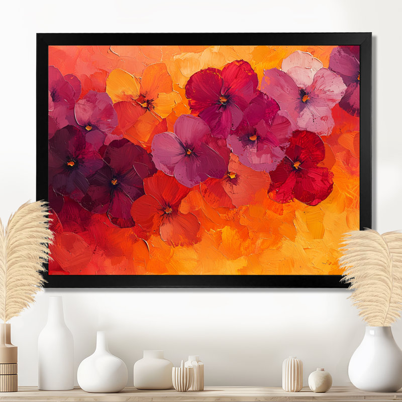 Johannsen, «Autumn Dance Of The Sunset Poppies VI», art mural coquelicots, H 12 po x l 20 po, Noir