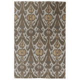 Flatweave Wool Ikat Area Rug in White And Multi