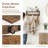 Wall Mounted Wood Coat Rack With Shelf, 5 Metal Hooks Hanging Organizer For Coats, Hats, Towels, Purses & Robes, Rustic Brown-399129658