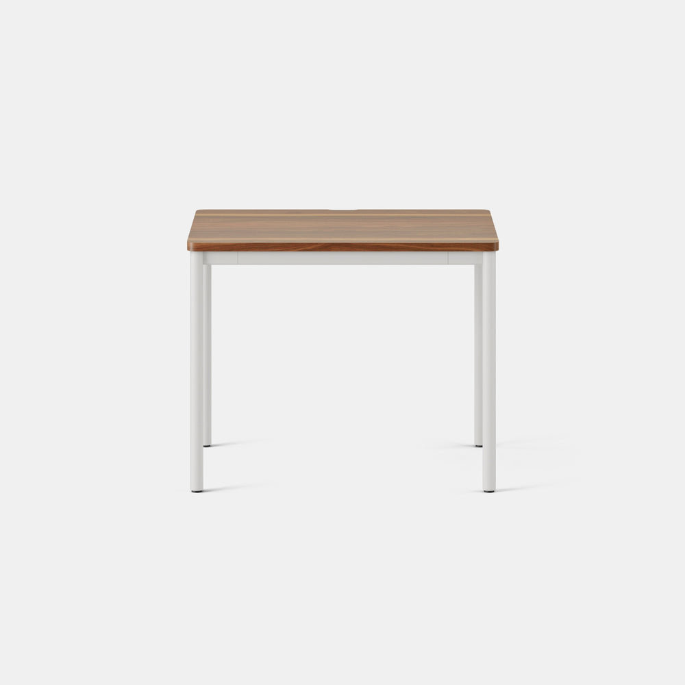 Writing Desk, 28.5" H x 36" W x 24" D, White, Walnut