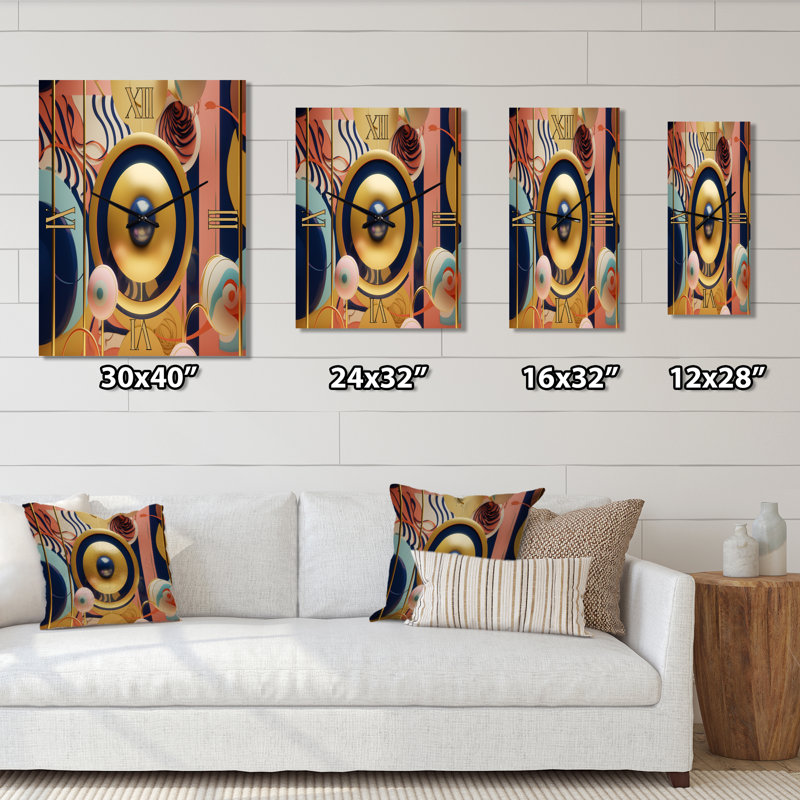 Horloge murale géométrique Awakening Of Bodhi Consciousness II, H 32 po x l 24 po x P 1 po