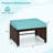 2 Pcs Patio Pe Rattan Ottomans With Soft Zippered Cushions For Deck Outdoor-1907955752