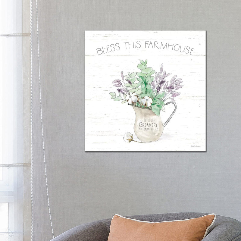 Farmhouse Cotton II Sage by Beth Grove - Print on Canvas, Wrapped Canvas, 66.04cm H x 66.04cm W x 3.81cm D
