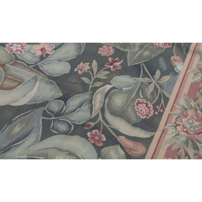 Hand-Knotted High-Quality Brown and Green Area Rug