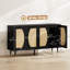 Buffet Boho, armoire avec tablettes réglables, noir