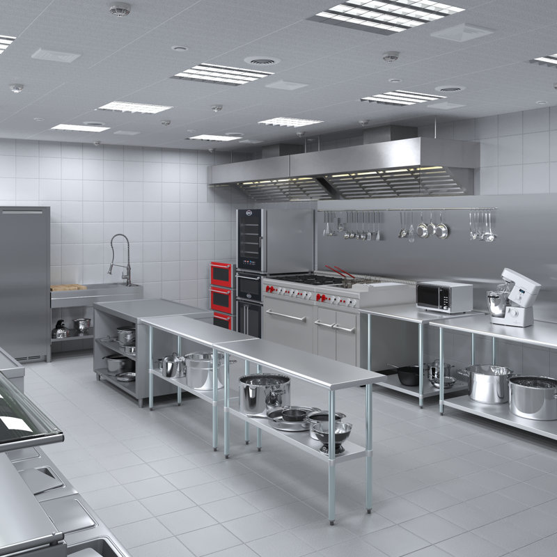 60" Stainless Steel Kitchen Utility Table with Galvanized Undershelf