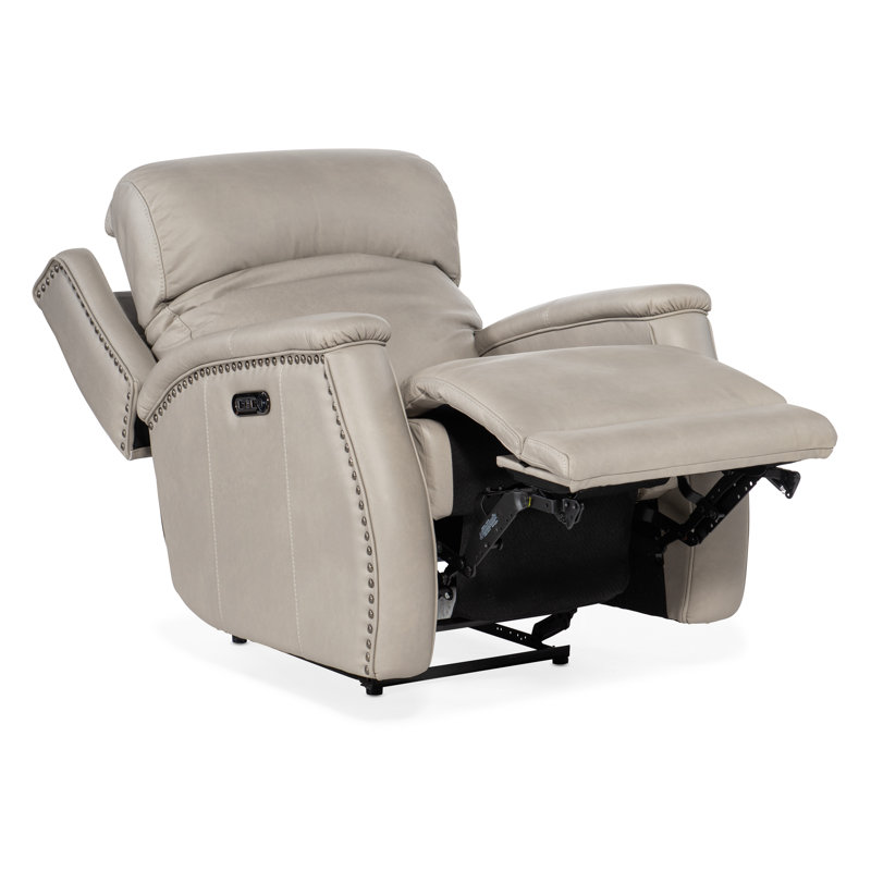 MS Recliner, Gray Genuine Leather