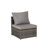 Outdoor Patio Daybed - 5 Pieces, Canopy, Table, Gray , Cushions, , For Porch & Garden 5 Furniture , Side Backyard-1219115402