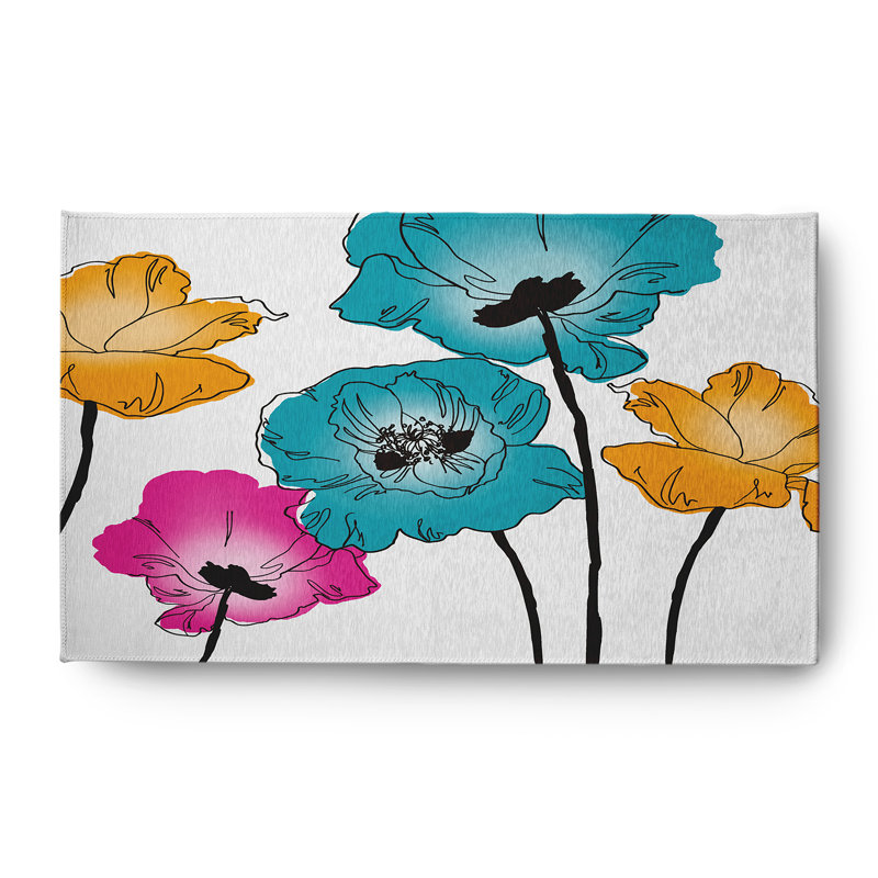 Hidemitsu Chenille Floral Indoor Rug, Rectangle 3' x 5'