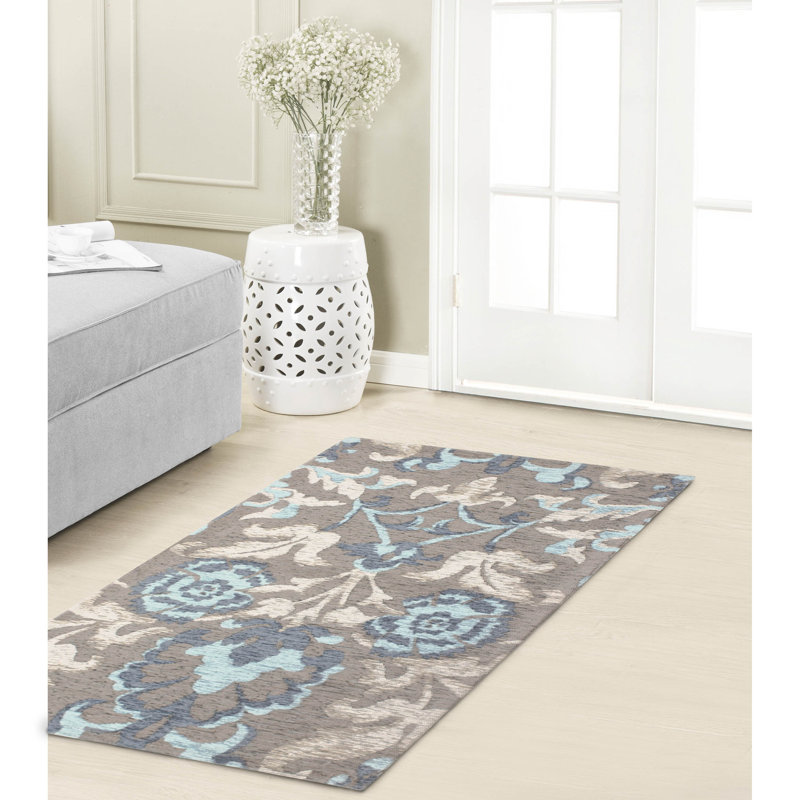 Laura Ashley Penelope Machine Washable Jacquard Chenille Rugs, 5' x 8'