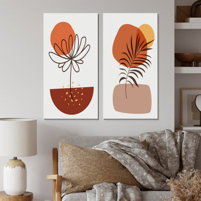 " Minimalistic Abstract Designs In Retro Colours III " 2 - Pieces