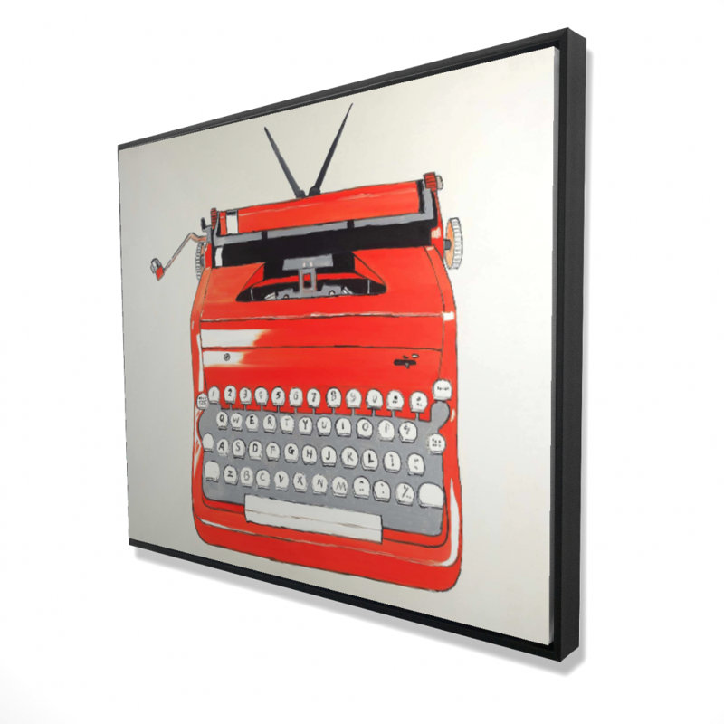 Red Typewritter Machine Print On Canvas