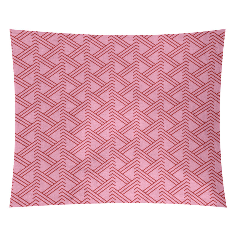 Tapisserie de zag à motif fêtes en polyester zig, H 68 po x l 80 po, Rose clair / rouge foncé