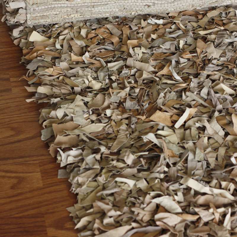 Leather Animal Print Indoor Rug, Rectangle 5' x 8'