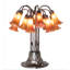 24" High Blue/White Tiffany Pond Lily 12 Light Table Lamp-13925486-3018445