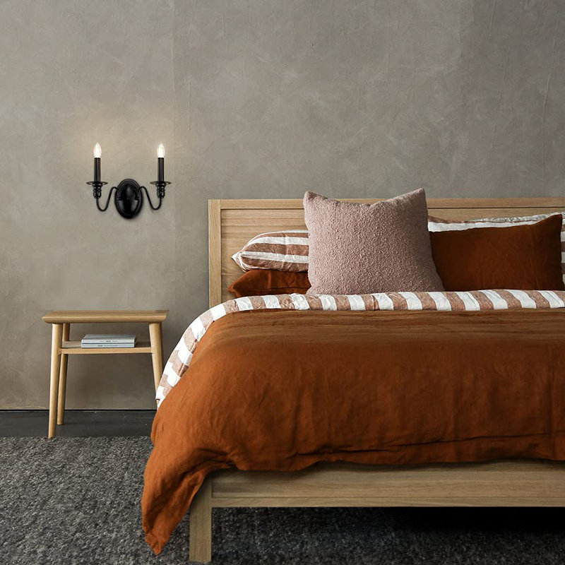 Applique murale à 2 lumières avec bougie noire