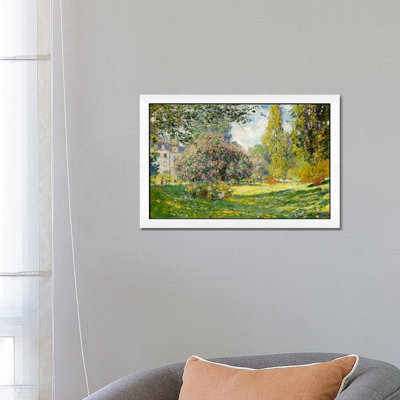 Landscape: The Parc Monceau by Claude Monet - Floater Frame Painting on Canvas