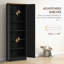 Freestanding Kitchen Pantry, 4-Door Kitchen Pantry Cabinet With Adjustable Shelves And Doors, Distressed Black-744358504