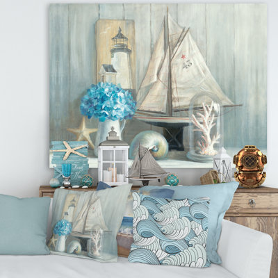 Summer Nautical House - Reproduction d'art sur toile tendue