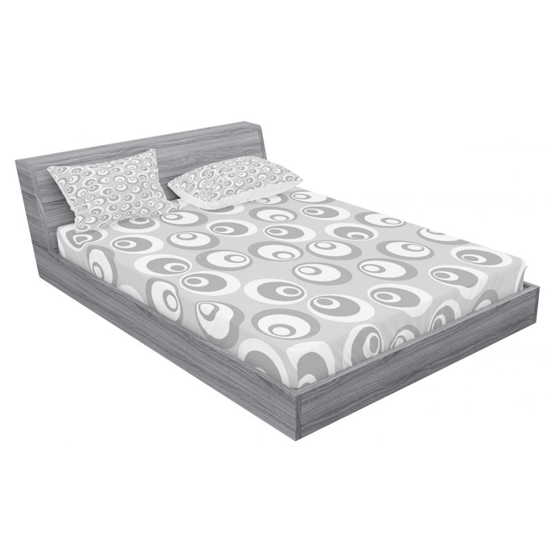 Microfiber Geometric Sheet Set, Full Sheet Set with Fitted Sheet