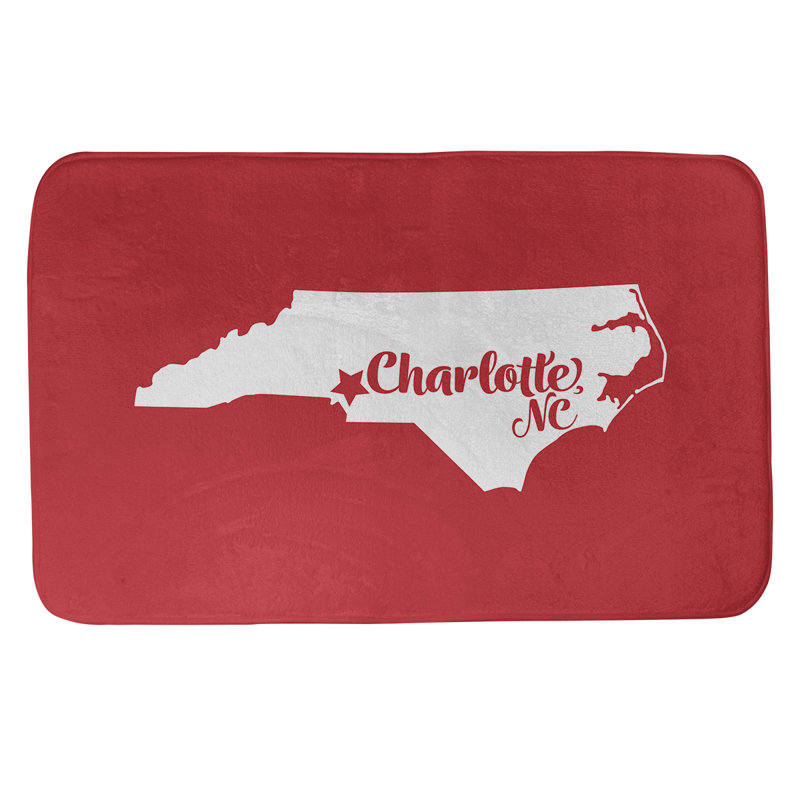 Tapis pour salle de bain en microfibre rectangulaire antidérapant antidérapant, L 17 po x L 21 po, Rouge