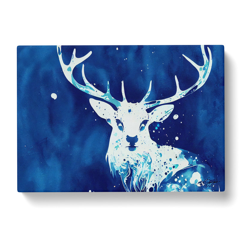 Stag Deer Splash Vol.1 Abstract - Wrapped Canvas, 40cm H x 60cm W x 3cm D