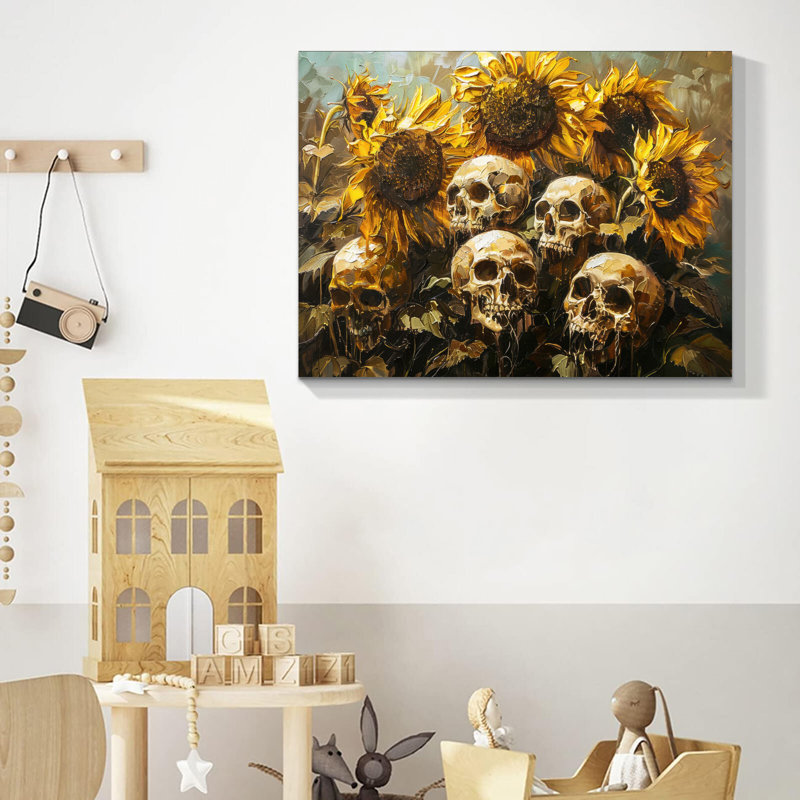 Art mural d'Halloween sur toile, H 12 po x l 18 po