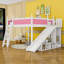 Lit mezzanine avec tablettes de rangement et armoire-831828577-831828589