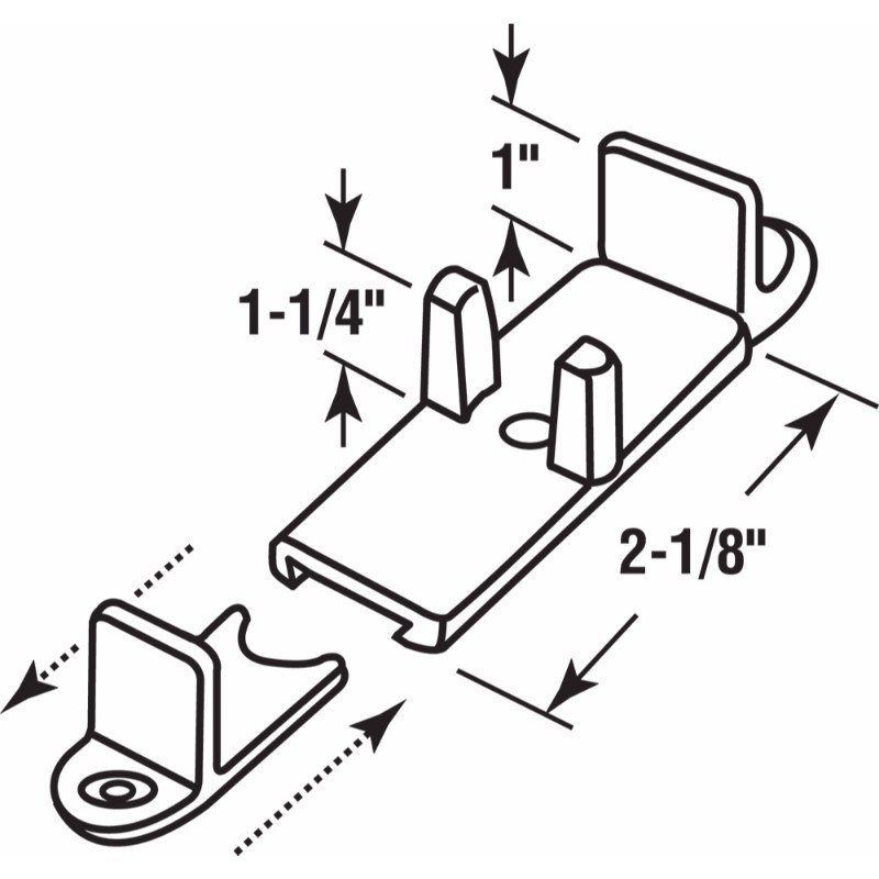 Guide de porte de dérivation en nylon réglable Prime-Line, 1-1 / 4 po