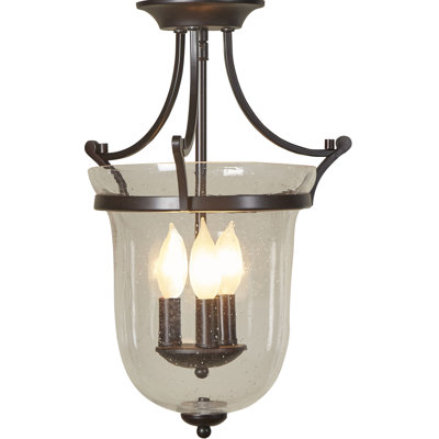 Plafonnier semi-encastré unique 12 po 3 lumières URN