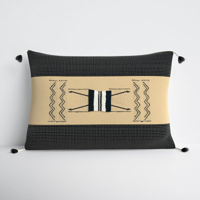 Senna Tassels Cotton Lumbar Throw Pillow