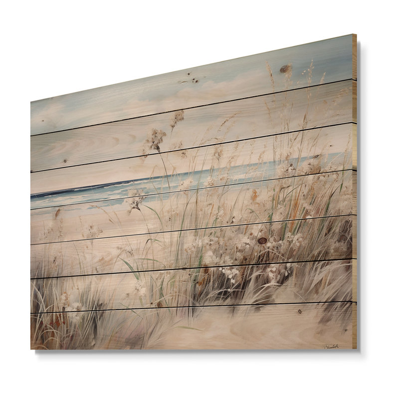 Plant Plant Beauty On The Beach - Plantes, art sur bois de pin naturel, H 30 po x l 40 po
