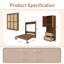 Lit escamotable avec cadre en bois et rotin-746228080-746228083