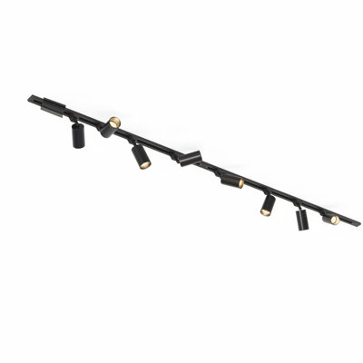 8-Light LED Track Kit with Adjustable Head, 6.6FT H-Track Rails, GU10 Spotlights