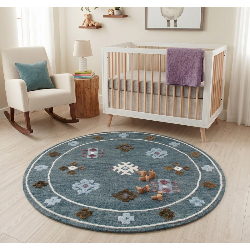 Del Mar Hand Tufted Indoor Rug, Round 5'