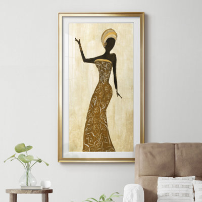 African Dance I - Matted and Framed Under Acrylic Glass, Large Living Room Wall Art