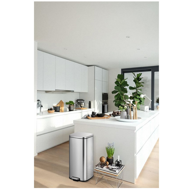 Stella Stainless Steel 30 Litre Step On Recycling Bin, Stainless Steel