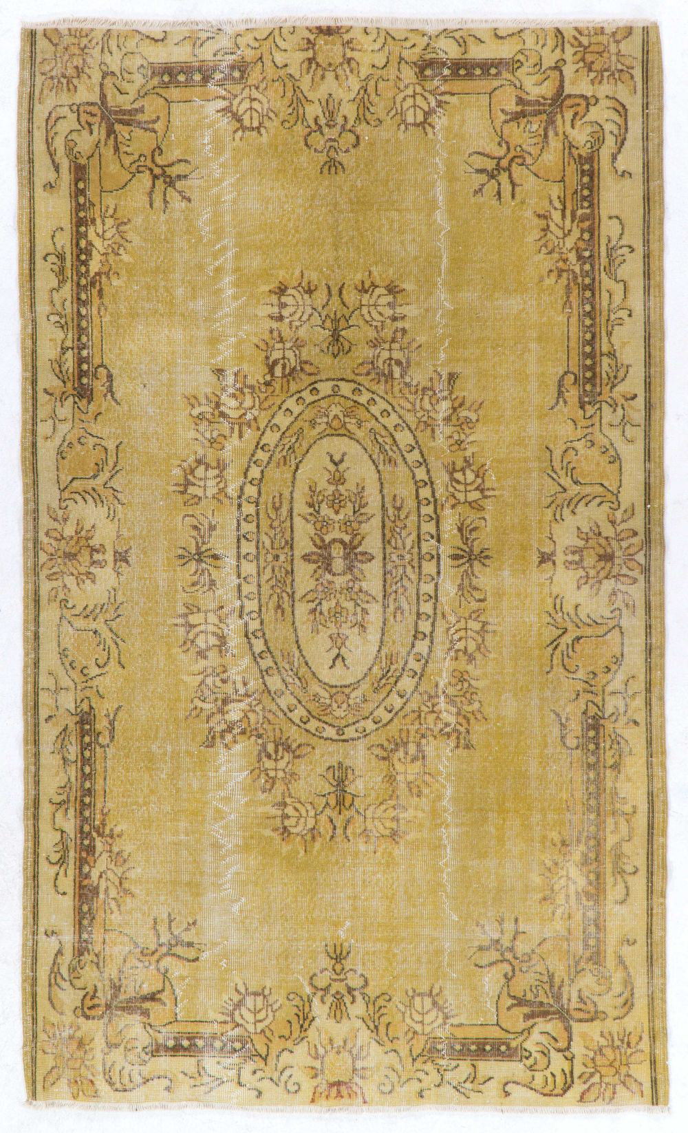 Bungalow Rose 5.2x9 Ft Modern Handmade Baroque Style Turkish Rug Redyed ...