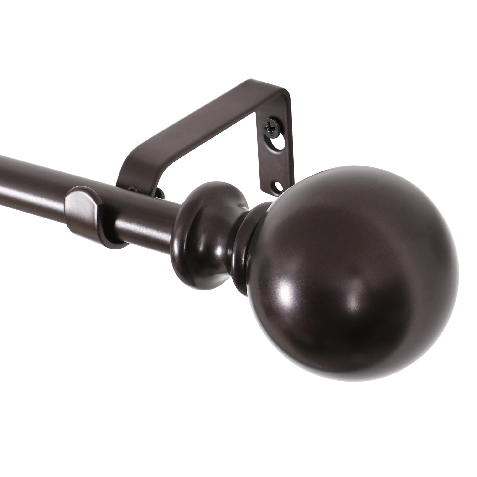 3/4" Adjustable Metal Single Curtain Rod, Oil Rubbed Bronze, 48" - 86"