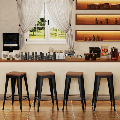 Moise Counter Stool with Metal Frame