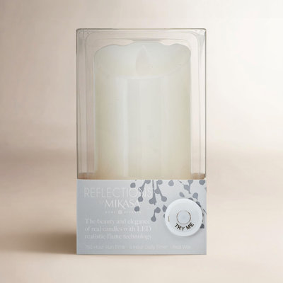Mikasa Unscented Realistic-Flame LED Wax Pillar Candles