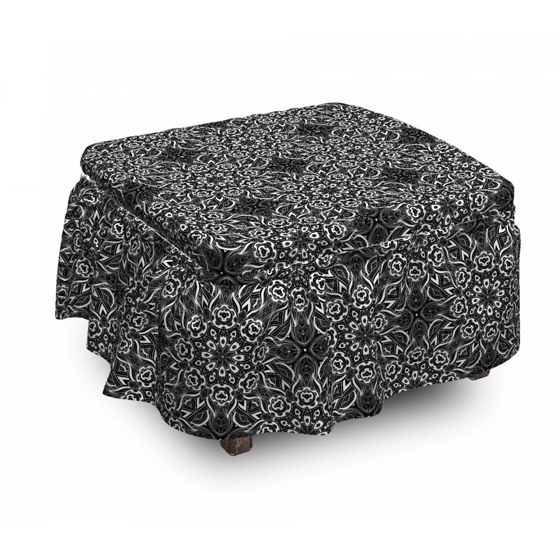 Housse pour repose-pieds composition feuille