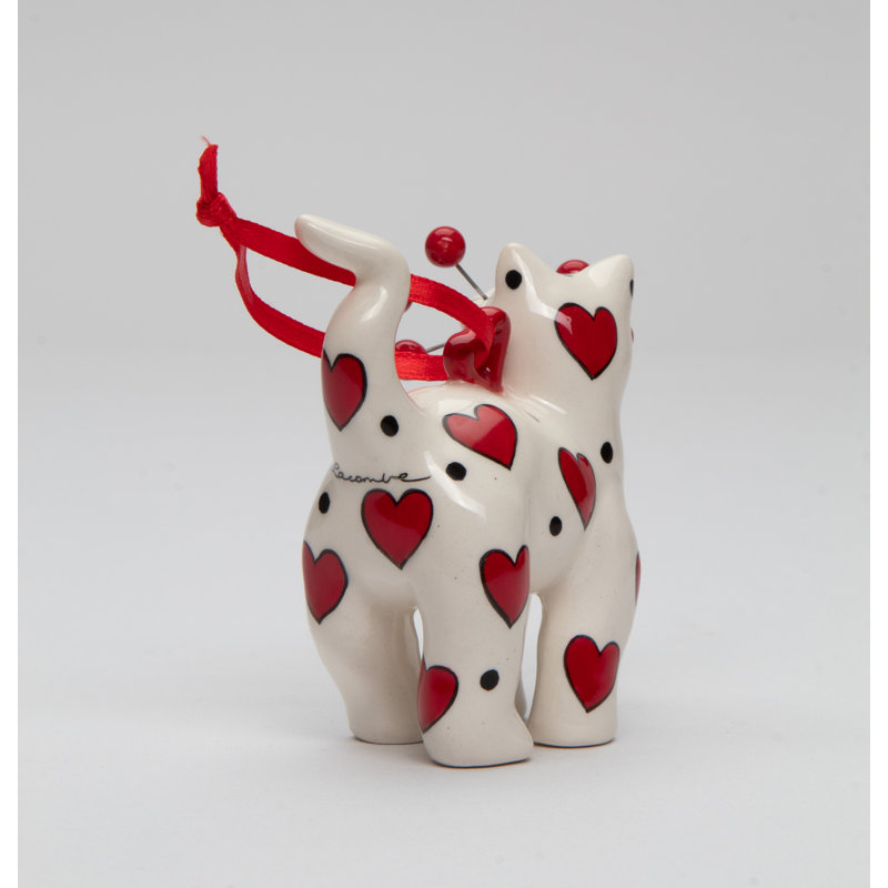 Ornement suspendu abstrait The Holiday Aisle®, Blanc/rouge