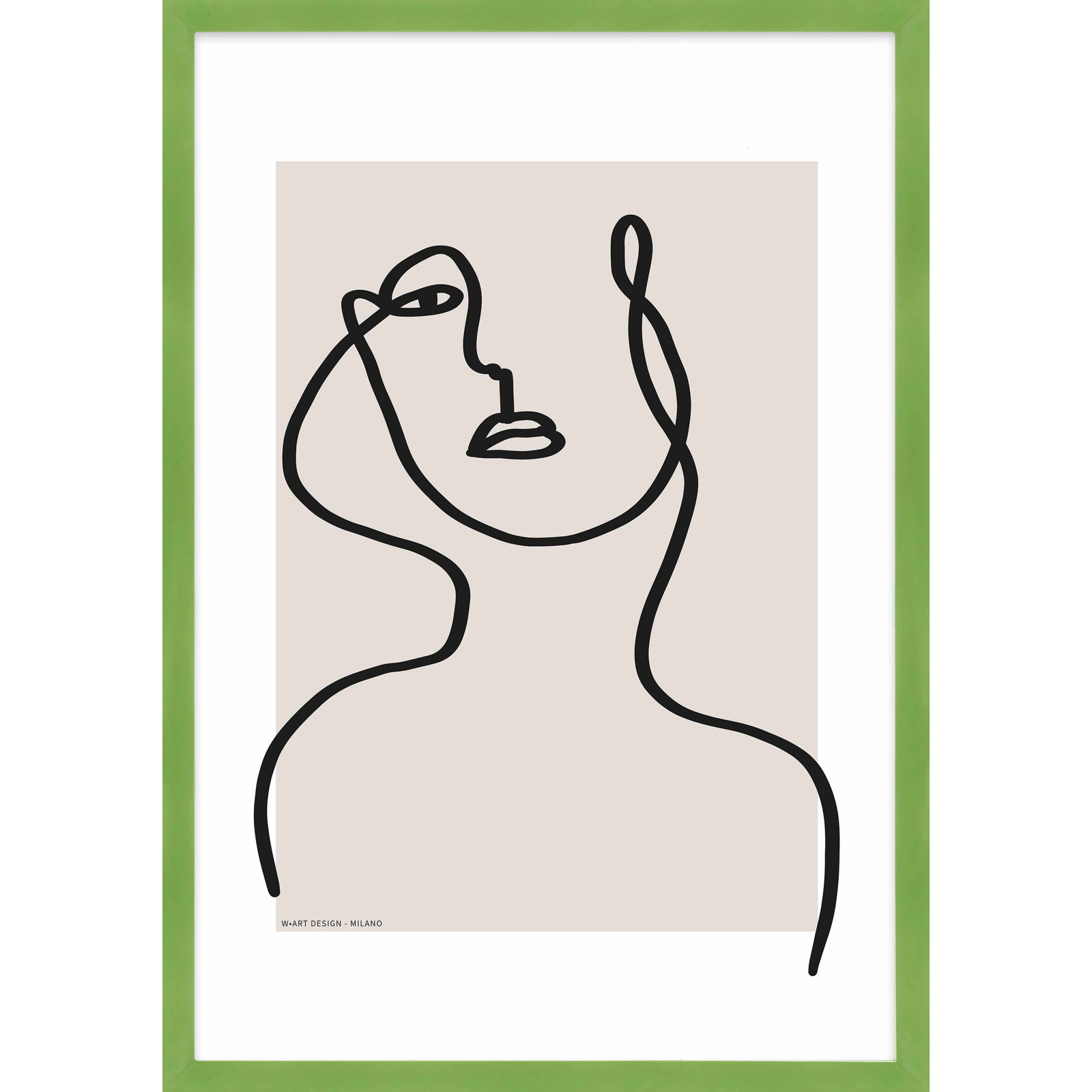 Figure And Form 3 by Romina Gadler, 20" H x 14" W x 1.25" D, Lime Green Framed Paper