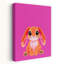 Cute Pink Bunny Contemporary Rabbit Forest Wall Art Print by Mathieu - Wrapped Canvas Print-1192119252
