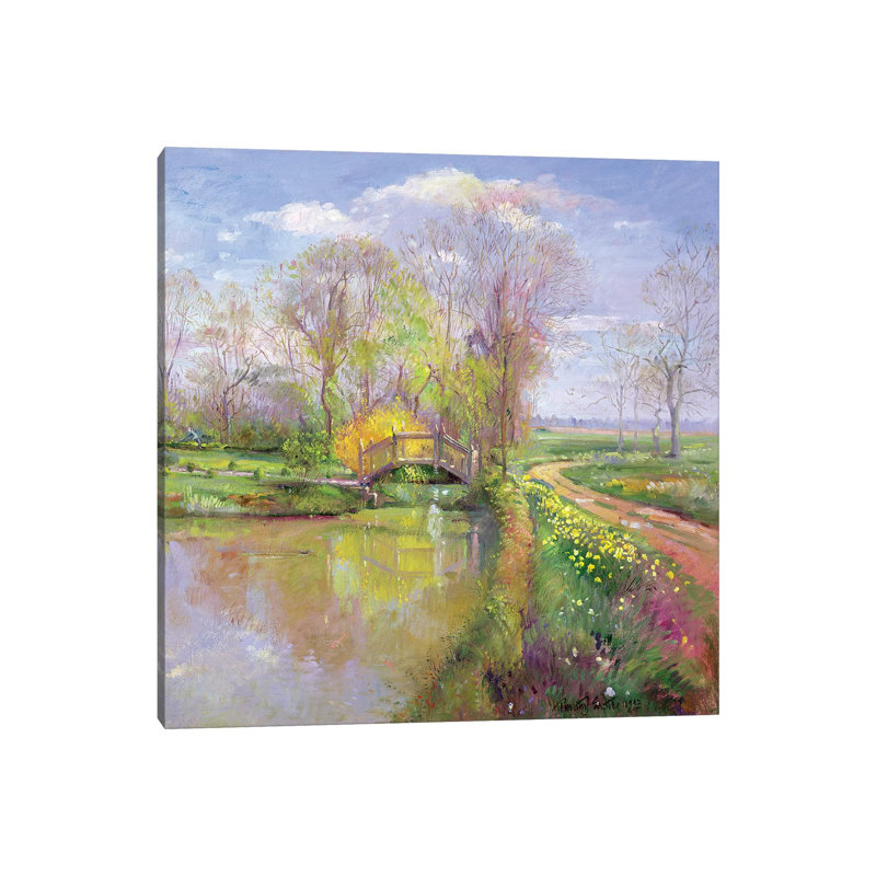 Spring Bridge, 1992 by Timothy Easton - Wrapped Canvas Painting, 45.72 cm H x 45.72 cm W x 1.91 cm D